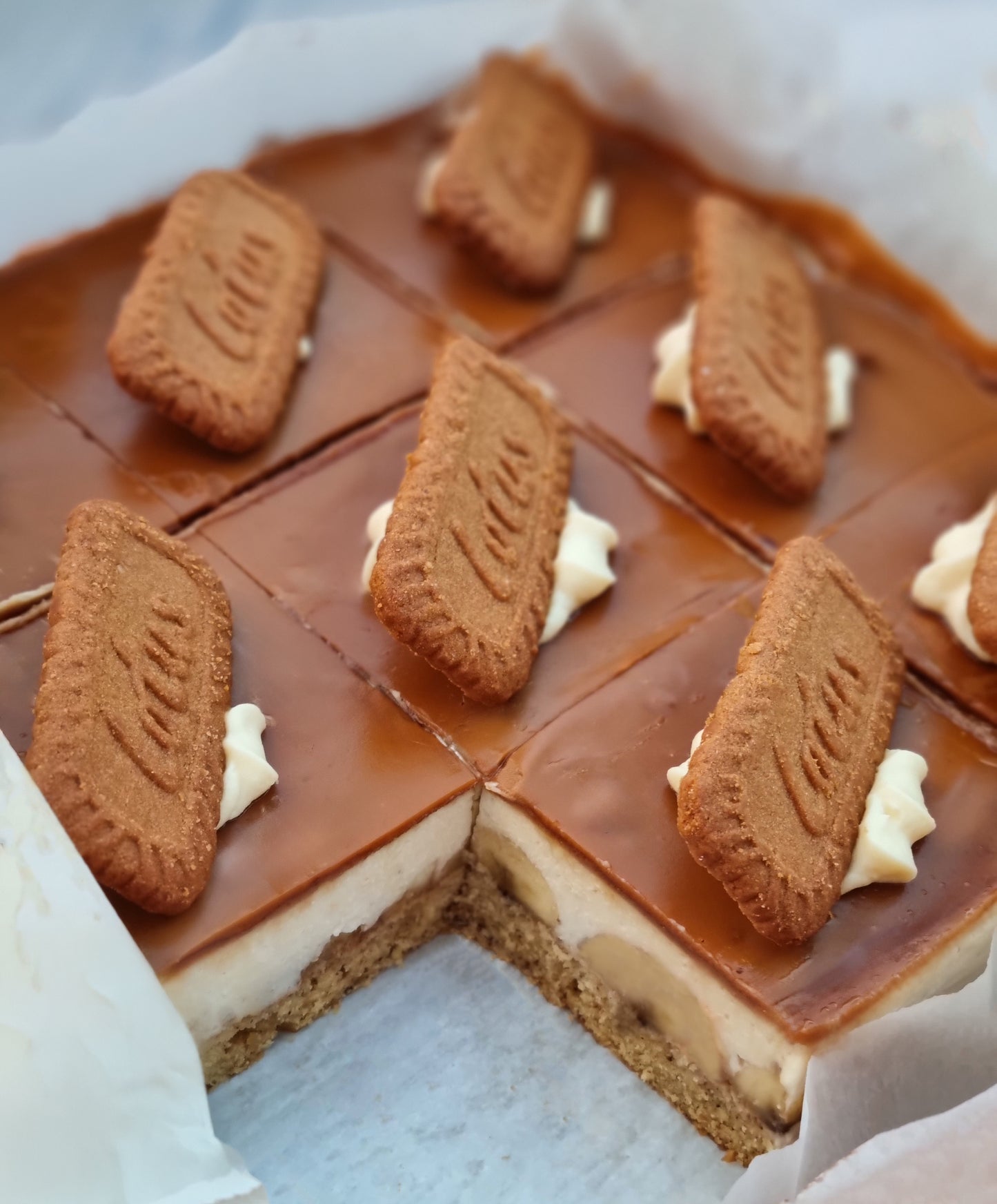 Biscoff Banana Cheesecake Slab